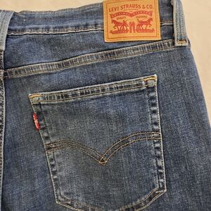 Levi Strauss & Co 726 Flare Ripped Blue Wash Jean Women W34 L30